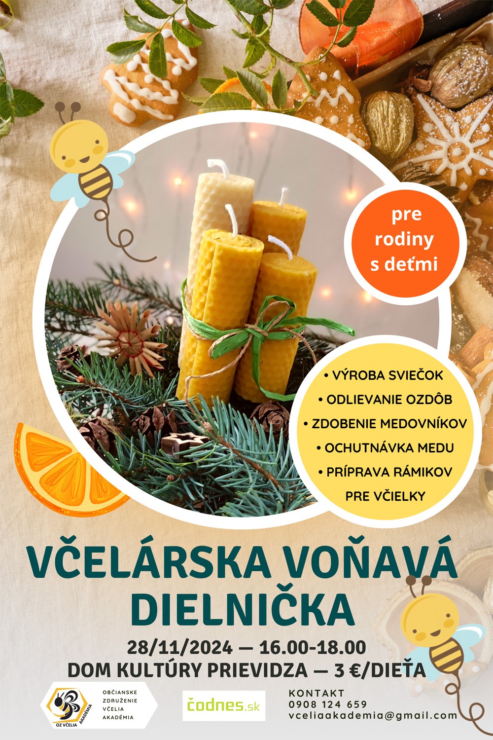 plagát včelárska voňavá dielnička - oz včelia akadémia prievidza